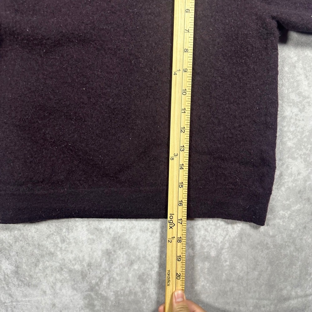 Calvin Klein Extra Fine Merino Wool V-Neck Sweater XL Plum Purple Knit Cropped - Picture 6 of 6